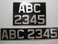 Vintage / Classic Car Number Plate Set – Black & Grey Pressed Steel, Rectangle & Square Pair